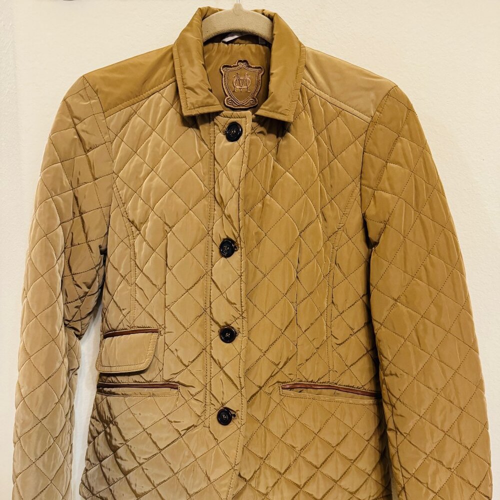 Massimo Dutti Quilted Jacket  Tan Women’s Size M Zip Jacket